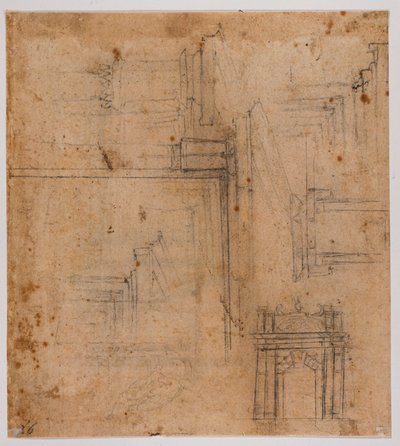 Skisser av dörrar och fönster av Michelangelo Buonarroti