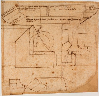 Skisser av marmorblock till Julius II:s grav av Michelangelo Buonarroti