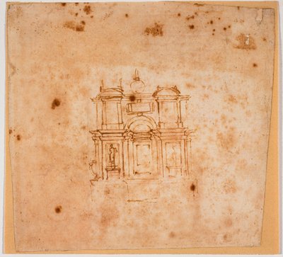 Studier för ett gravmonument för den nya sakristian av Michelangelo Buonarroti