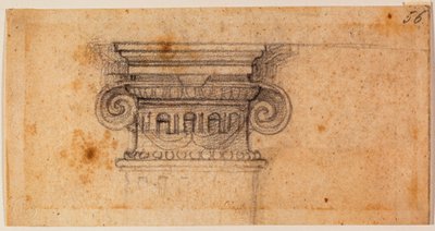 Studie till en sittande figur, 1500-tal (teckning) av Michelangelo Buonarroti