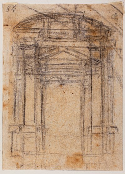 Studie för Porta Pia och Peterskyrkans kupol av Michelangelo Buonarroti
