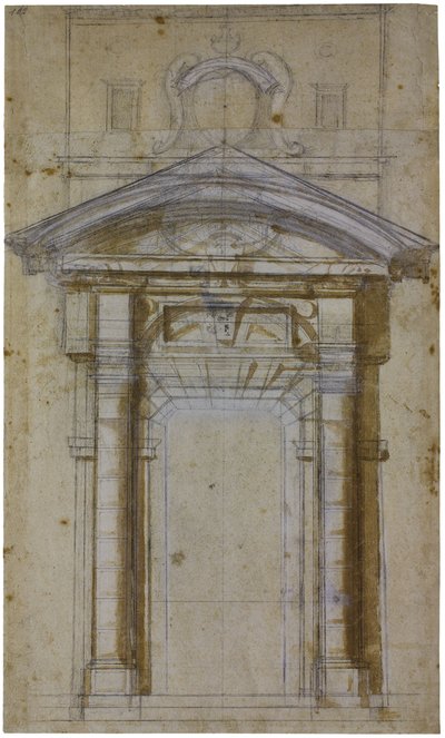 Studie för Porta Pia i Rom, ca 1561 av Michelangelo Buonarroti