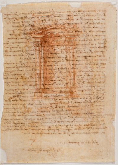 Tabernakel med nisch, brev från Michelangelo till Piero Gondi av Michelangelo Buonarroti
