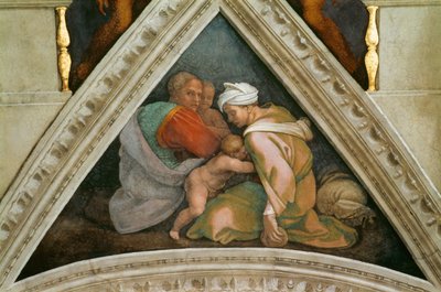 Kristi förfäder: Ozias sixtinska kapells tak i Vatikanen, 1508-1512. av Michelangelo Buonarroti