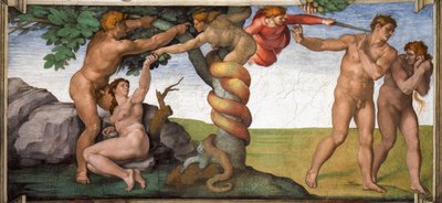 Utvisningen från Paradisets sixtinska kapells tak i Vatikanen, 1508-1512. av Michelangelo Buonarroti