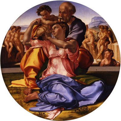 Den heliga familjen Doni Tondo av Michelangelo Buonarroti