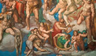 Den sista domsfresken av Sixtinska kapellet i Vatikanen, 1536-1541. av Michelangelo Buonarroti