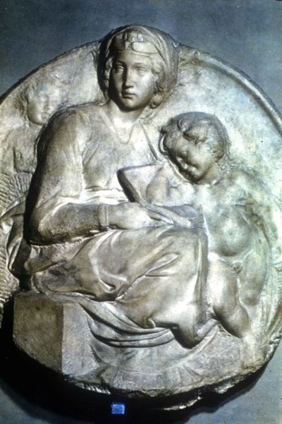 Jungfru och barn, 1504-1505 av Michelangelo Buonarroti