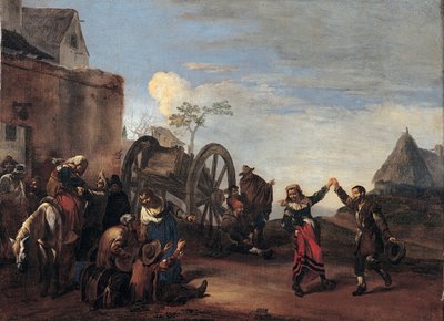 Bamboccio barnslighet, första tredjedelen av 1600-talet. av Michelangelo Cerquozzi