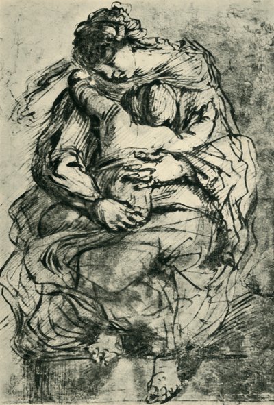 Madonna och barn, sent 1500-tidigt 1600-tal, 1943. av Michelangelo Merisi Caravaggio