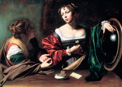 Marta och Maria Magdalena, ca. 1598 av Michelangelo Merisi Caravaggio