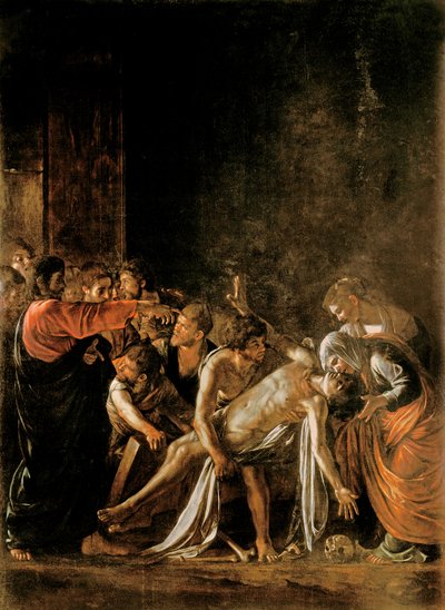 Lasarus uppståndelse (se även 232098,94,95) av Michelangelo Merisi Caravaggio