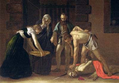 The Decapitation of St. John the Baptist, 1608 (detalj av 127654) av Michelangelo Merisi Caravaggio