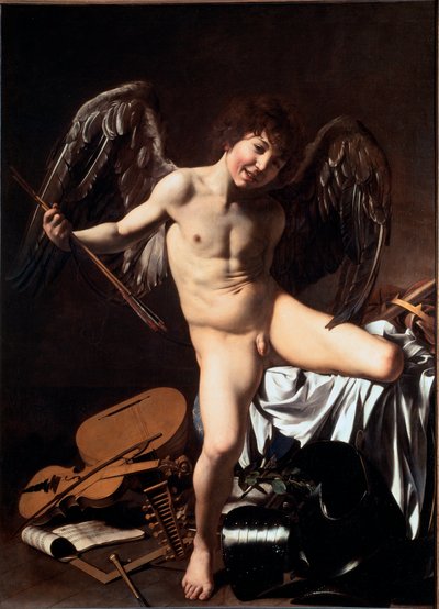 Amor vincit omnia (kallad Victorious Cupid eller Love Triumphant eller Earthly Love) (Målning av Michelangelo Merisi da Caravaggio