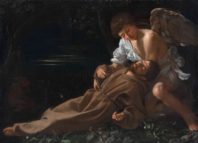 Den helige Franciskus av Assisi tar emot stigmat av Michelangelo Merisi da Caravaggio