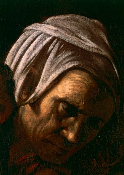 Salome tar emot Johannes Döparens huvud, detalj 1607-10 (olja och tempera på duk) av Michelangelo Merisi da Caravaggio