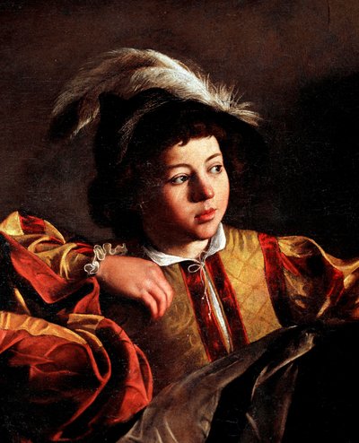 The Calling of St Matthew, detalj (olja på duk av Michelangelo Merisi da Caravaggio
