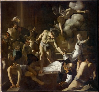 Sankt Matteus martyrskap (målning på duk) av Michelangelo Merisi da Caravaggio