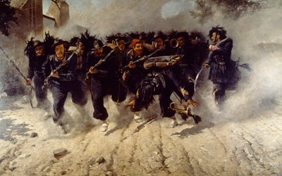 Bersaglieri Charge at Porta Pia, av Michele Cammarano (1835-1920), olja på duk, 290x472 cm av Michele Cammarano