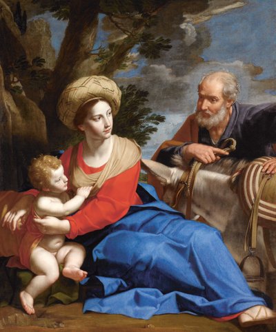 Resten på flykten till Egypten, ca. 1640. av Michele Desubleo
