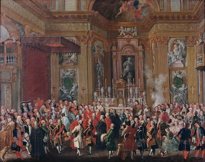 "Ferdinand IV svärs in som kung av Neapel". av Michele Foschini