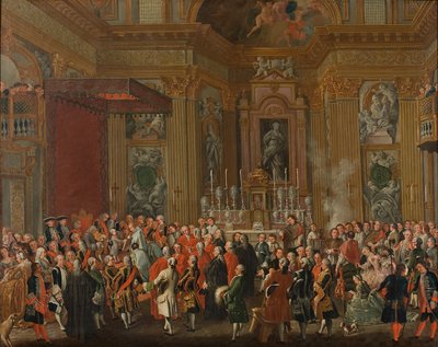 "Ferdinand IV svärs in som kung av Neapel". av Michele Foschini