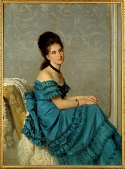 Porträtt av Adelaide Banti. Målning av Michel Gordigiani (1830-1909) av Michele Giordigiani
