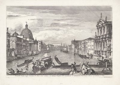 Venedigs Canal Grande Prospekt för Grand Canal of Coenobium D: visar tydliga linjer (...) (titel på objekt) Gezichten op Venetië (serietitel) Magnifik och utvald utsikt över staden Venedig (serietitel) av Michele Marieschi