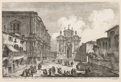 Utsikt över Venedig: Campo S. Rocco av Michele Marieschi