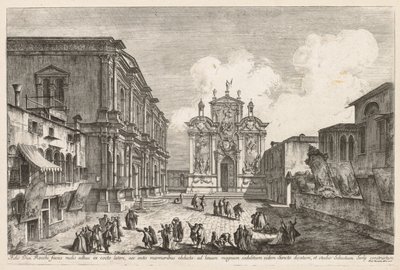 Utsikt över Venedig: Campo S. Rocco, 1741. av Michele Marieschi
