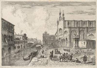 Utsikt över Venedig: Campo S. S. Giovanni e Paolo av Michele Marieschi