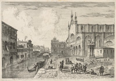 Utsikt över Venedig: Campo S. S. Giovanni e Paolo, 1741. av Michele Marieschi