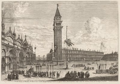 Utsikt över Venedig: Piazza och Piazzetta av Michele Marieschi