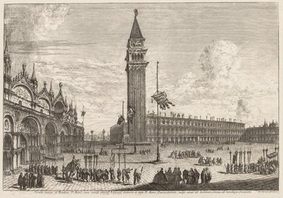 Utsikt över Venedig: Piazza och Piazzetta, 1741. av Michele Marieschi