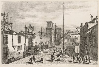 Utsikt över Venedig: The Gates of the Arsenal, 1741. av Michele Marieschi