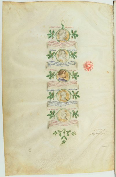 Genealogi över släkten Visconti (BNF, ms lat. 5888) btv1b10020318d, f36 av Michelino Molinari da Besozzo