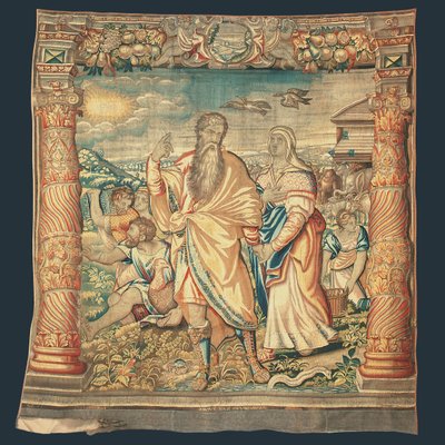 Bryssel bibliska gobeläng som visar nedstigningen från arken från serien "Noas liv", av Paulus van Nieuwenhove av Michiel I Coxie or Coxcie