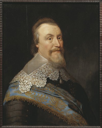 Portrait of Count Axel Oxenstierna (Oxenstjerna) (1583-1654), by Mierevelt (Mierveld, Mireveldt), Michiel Jansz. van, Workshop of . Oil on wood. Dimension : 74x57,5 cm. Nationalmuseum Stockholm av Michiel Jansz. van (studio of) Miereveld