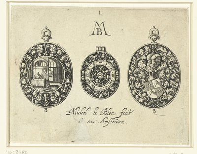 Två urhus och en urtavla, c.1620-26 av Michiel Le Blon