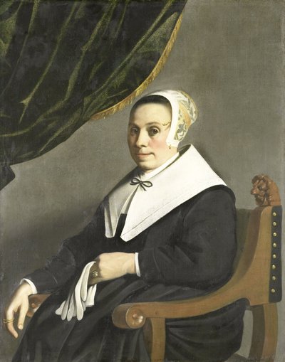 Porträtt av en kvinna av Michiel Servaesz (1628-1693) Nouts