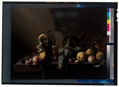 Stilleben med frukt och vindruvor av Michiel Simons