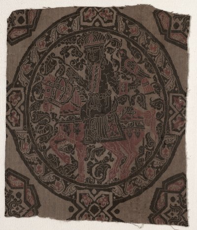 Fragment med Equestrian Falconer King, Iran eller Irak, Abbasid-perioden av Middle Eastern