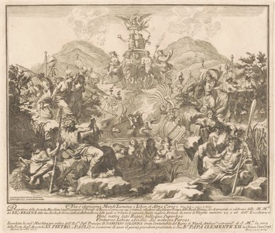 Seconda Macchina för Kina 1738: Bacchus och Ceres triumf av Miguel de Sorellò, after Carl Marcus Tuscher