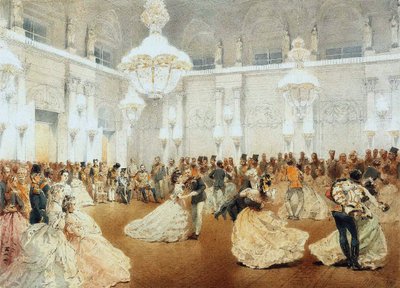 Bal i vinterpalatsets konserthus under det officiella besöket av Nasir al-Din Shah i maj av Mihaly von Zichy