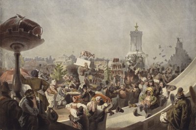 Folkfest i mitten av 1800-talets Ryssland av Mihaly von Zichy