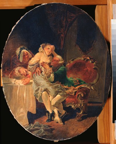 Förföraren - Målning av Mihaly Zichy (1827-1906), olja på duk av Mihaly von Zichy
