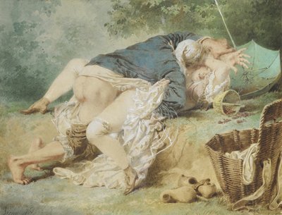 Älskare i en park, 1865 av Mihaly von Zichy