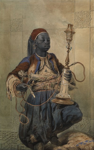 Nubian med en vattenpipa, 1862 av Mihaly von Zichy