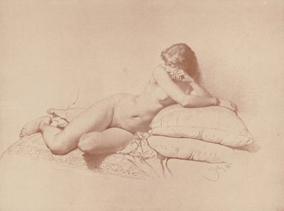 Studie av en liggande kvinnlig naken, 1885 av Mihaly von Zichy