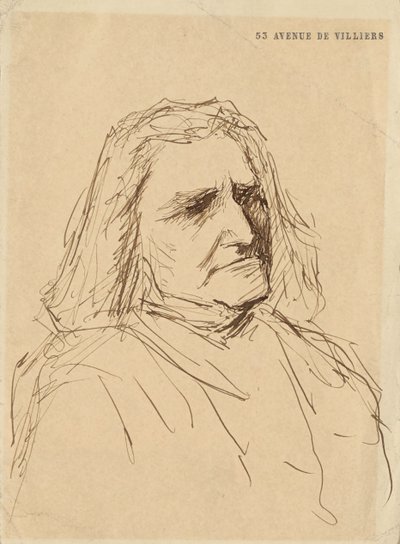 Porträtt av Franz Liszt 1811-1886, 1880-talet. av Mihály Munkácsy